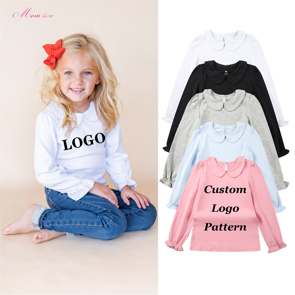 100% Combed Cotton Peter Pan Collar Kids T-shirts