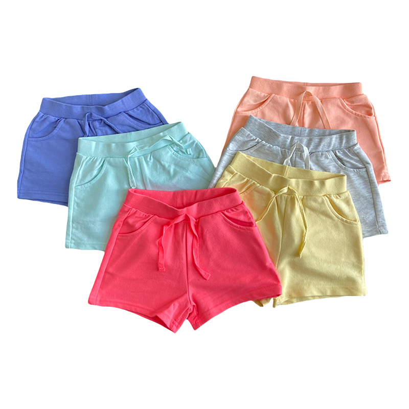 Solid Color Children Cotton Kids Girls Shorts