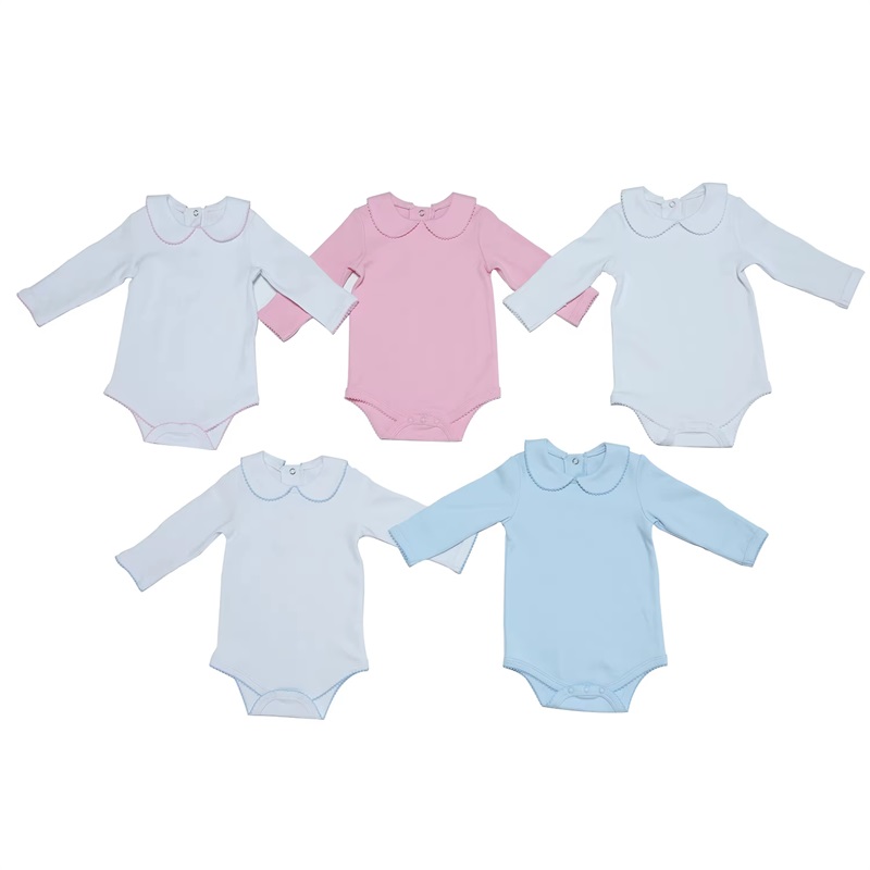 Baby Clothes Custom Picot Trim Baby Onesie