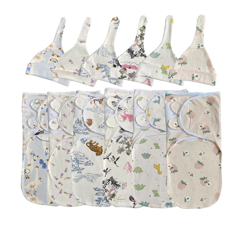 190g Combed Cotton Thermal Fabric Baby Sleep Sack & Hat Set
